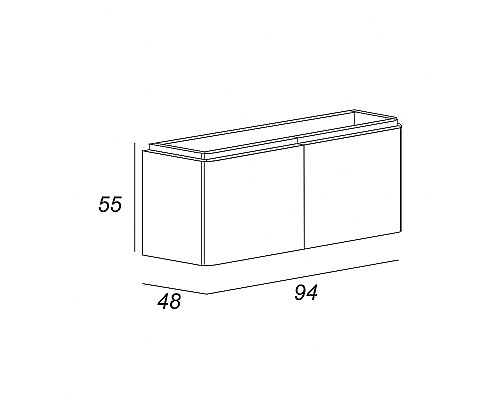 Тумба под раковину Cezares Stylus 94 55229 подвесная Grigio nuvola