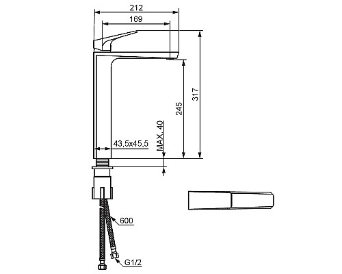 Смеситель для раковины Damixa Merkur 400250000 Хром