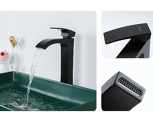 Смеситель для раковины Gappo G07-6 G1007-86 Черный матовый