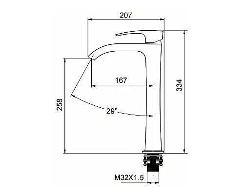 Смеситель для раковины Gappo G07-6 G1007-86 Черный матовый