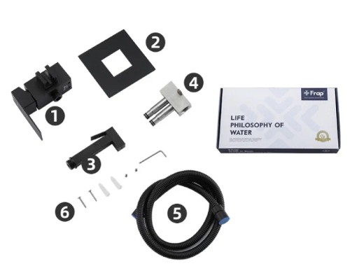 Гигиенический душ со смесителем Frap H802-6 F72802-6 Черный матовый