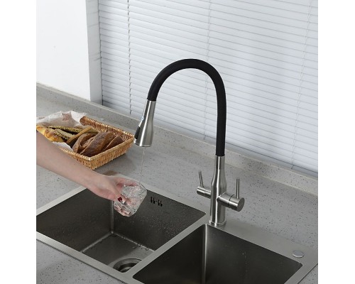 Смеситель для кухни Gappo G4399-65 Сатин Черный