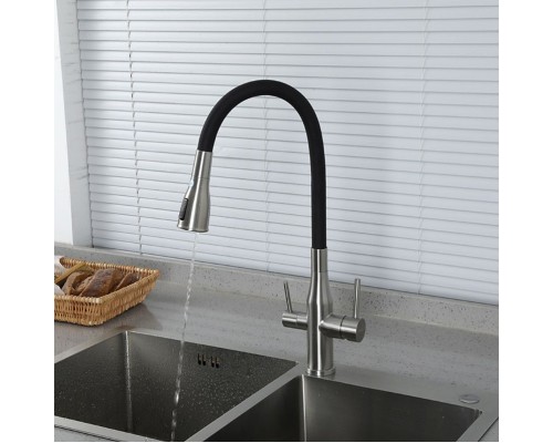 Смеситель для кухни Gappo G4399-65 Сатин Черный