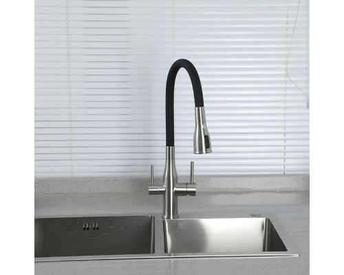 Смеситель для кухни Gappo G4399-65 Сатин Черный