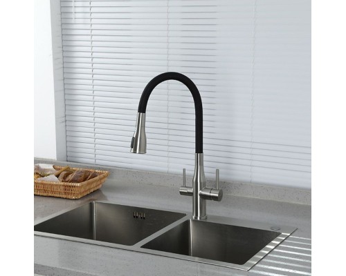 Смеситель для кухни Gappo G4399-65 Сатин Черный