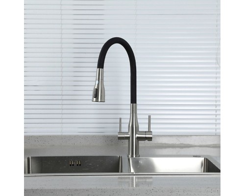 Смеситель для кухни Gappo G4399-65 Сатин Черный