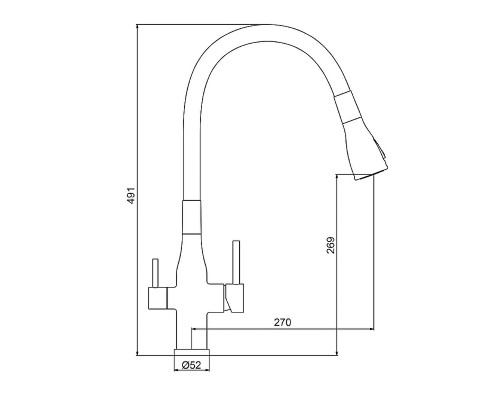 Смеситель для кухни Gappo G4399-65 Сатин Черный