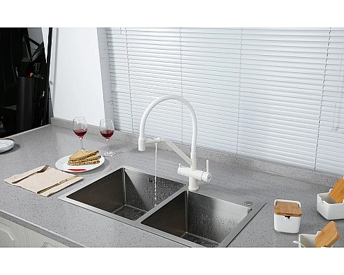 Смеситель для кухни Gappo G4398-88 Белый