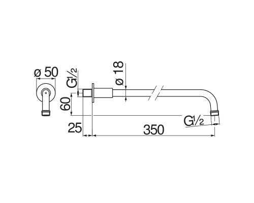 Кронштейн для верхнего душа Nobili AD138/4BR Бронза