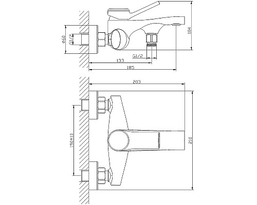 Смеситель для ванны Orange Organic M27-100cr Хром