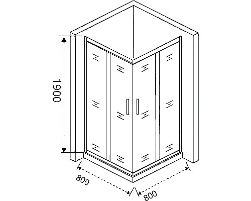 Душевой уголок Good Door Cofe CR-80-C-CH 80x80 КФ00025 профиль Хром стекло прозрачное