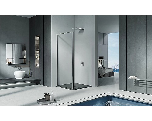 Душевая стенка Good Door Cofe SP-80-C-CH 80 КФ00036 профиль Хром стекло прозрачное