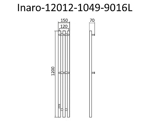 Электрический полотенцесушитель Маргроид Inaro 1200x120 Inaro-12012-1049-9016L левый Белый матовый Электрический полотенцесушитель Маргроид Inaro 1200x120 Inaro-12012-1049-9016L левый Белый матовый