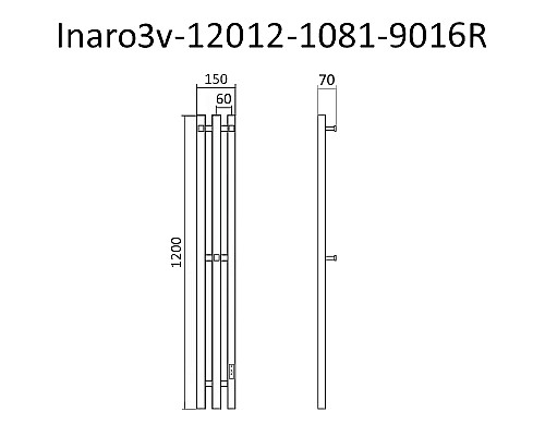 Электрический полотенцесушитель Маргроид Inaro профильный 1200x120 Inaro3v-12012-1081-9016R правый Белый матовый Электрический полотенцесушитель Маргроид Inaro профильный 1200x120 Inaro3v-12012-1081-9016R правый Белый матовый