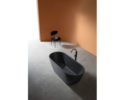 Ванна из искусственного камня Abber Frankfurt 170x75 AM9941B Черная без гидромассажа