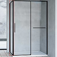 Душевая стенка Vincea Slim Soft 80 VSG-1SS800CLB профиль Черный стекло прозрачное