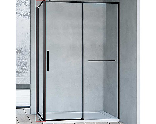 Душевая стенка Vincea Slim Soft 80 VSG-1SS800CLB профиль Черный стекло прозрачное
