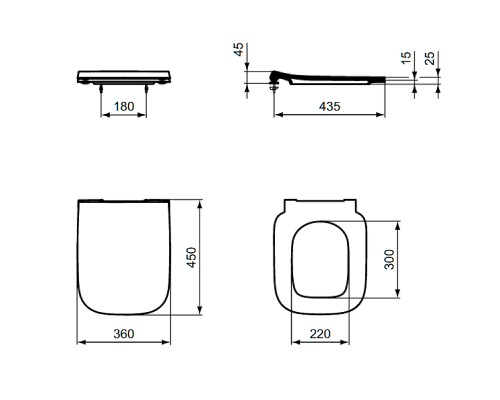 Комплект унитаза с инсталляцией Ideal Standard I.Life B с сиденьем Микролифт
