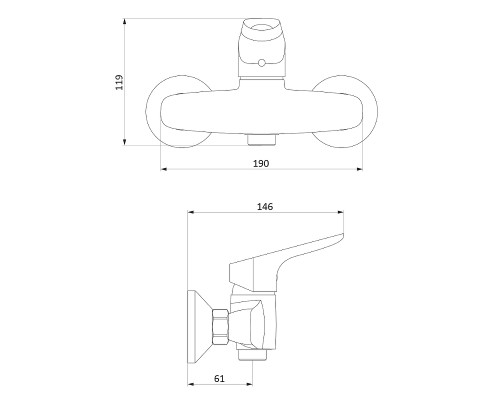 Смеситель для душа Damixa Jupiter 772000001 Хром