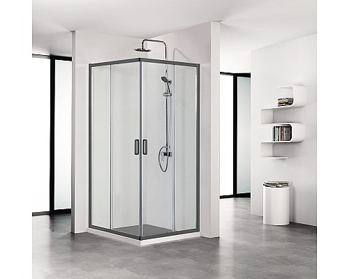 Душевой уголок Aquatek 90х90 AQ ARI KV 09020BL профиль Черный стекло прозрачное