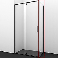 Душевая стенка WasserKRAFT Elbe 74P06-RP80 / Dill 61S06-RP80 80 74P06-RP80 / Dill 61S06-RP80 профиль Черный матовый стекло прозрачное