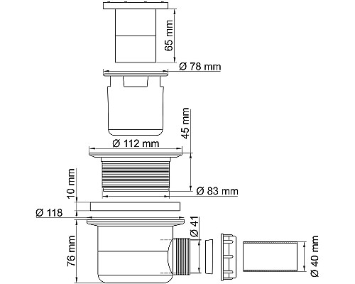 Сифон для душевого поддона WasserKRAFT D454 Белый