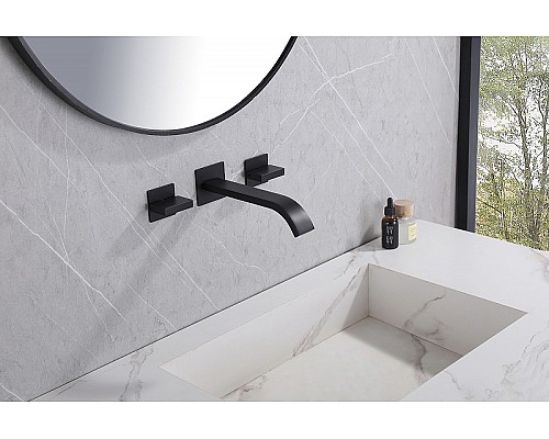 Смеситель для раковины Abber Wasserfall AF8612B Черный матовый