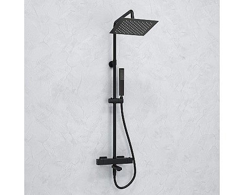 Душевая система WasserKRAFT A299.255.218.BM Thermo с термостатом Черная матовая