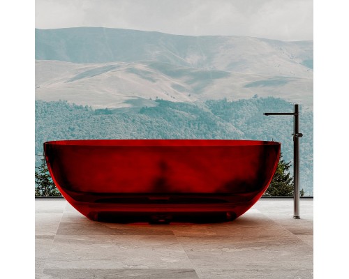 Ванна из полиэфирной смолы Abber Kristall 170х75 AT9703Rubin Красная без гидромассажа