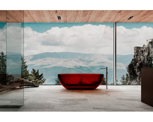 Ванна из полиэфирной смолы Abber Kristall 170х75 AT9703Rubin Красная без гидромассажа