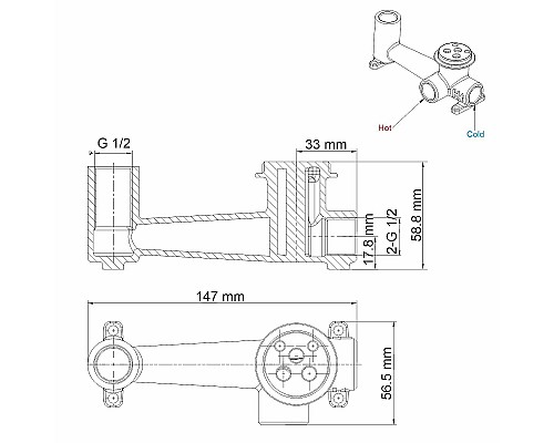 Смеситель для раковины WasserKRAFT A16573 Светлая бронза