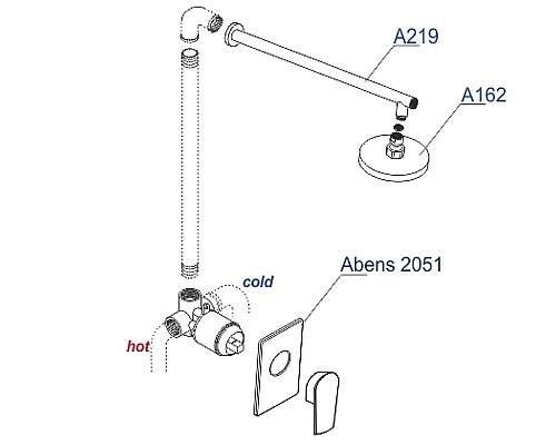 Душевая система WasserKRAFT A20219 Черная матовая