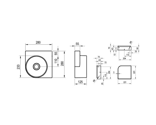Раковина Ravak Yard 28 C XJX01028000 угловая Белая