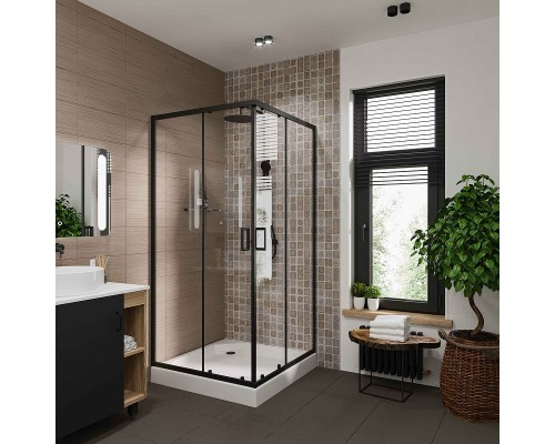 Душевой уголок Niagara Nova 80х80 NG-6888-08 BLACK профиль Черный стекло прозрачное