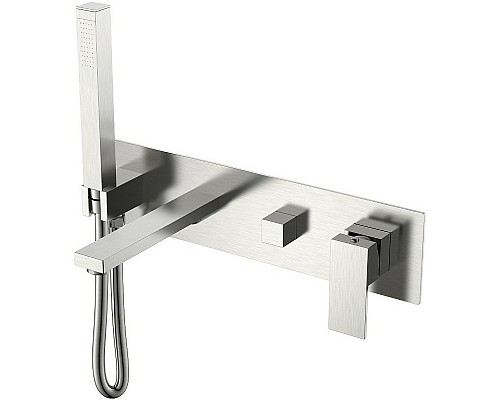 Смеситель для ванны Boheme Qubic 474-2-NB Никель брашированный