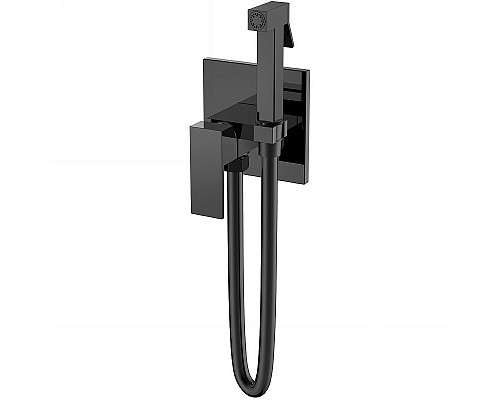 Гигиенический душ со смесителем Boheme Qubic 477-SGM Оружейная сталь глянцевая