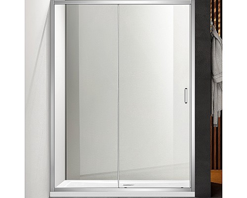 Душевая дверь Aquatek 100 AQ ARI RA 10020CH профиль Хром стекло прозрачное