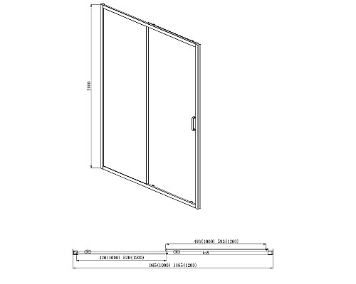 Душевая дверь Aquatek 100 AQ ARI RA 10020CH профиль Хром стекло прозрачное