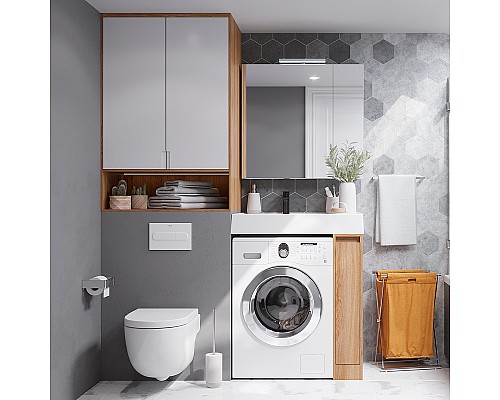 Зеркальный шкаф Aquaton Лондри 80 1A267202LH010 Белый глянцевый Зеркальный шкаф Aquaton Лондри 80 1A267202LH010 Белый глянцевый