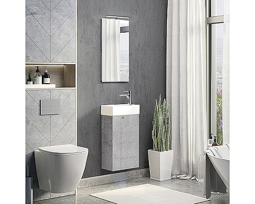Тумба с раковиной Comforty Асти 40 00-00013669 подвесная Бетон светлый