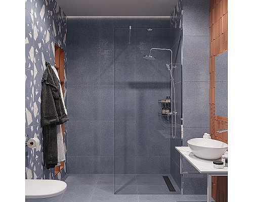 Душевая перегородка STWORKI Берген 90 MV-BE-90-CR профиль Хром глянцевый стекло прозрачное