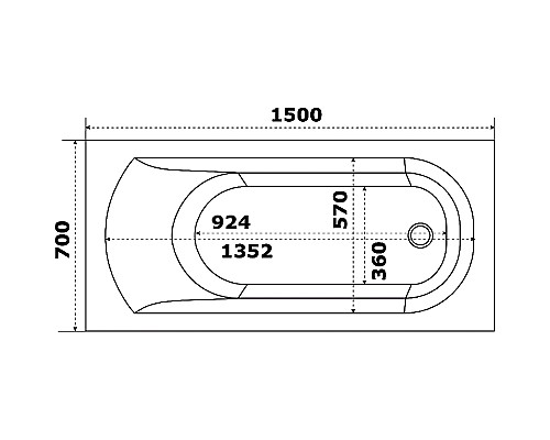 Акриловая ванна STWORKI Ольборг 150x70 OL1500 без гидромассажа