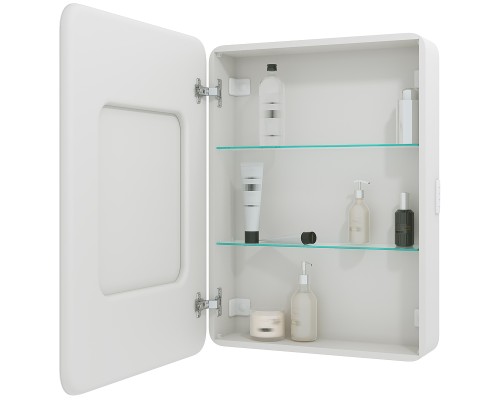 Зеркальный шкаф Reflection Circle 550х800 L RF2107SR с подсветкой Белый матовый