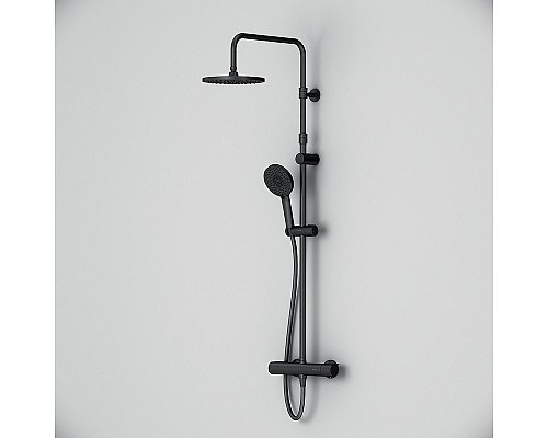 Душевая система AM.PM X-Joy F0785A422 с термостатом Черная матовая