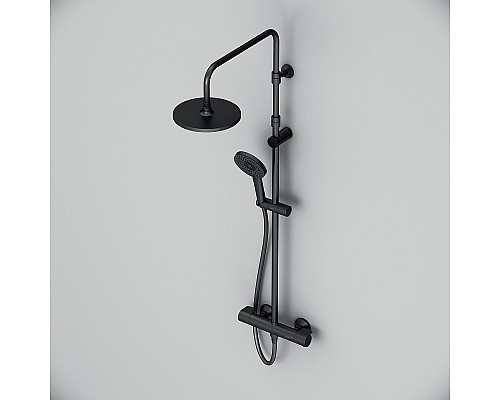 Душевая система AM.PM X-Joy F0785A422 с термостатом Черная матовая
