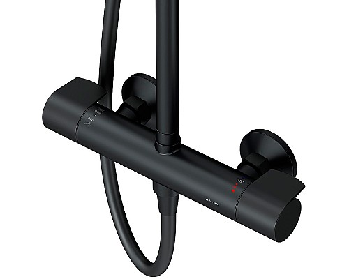 Душевая система AM.PM X-Joy F0785A422 с термостатом Черная матовая