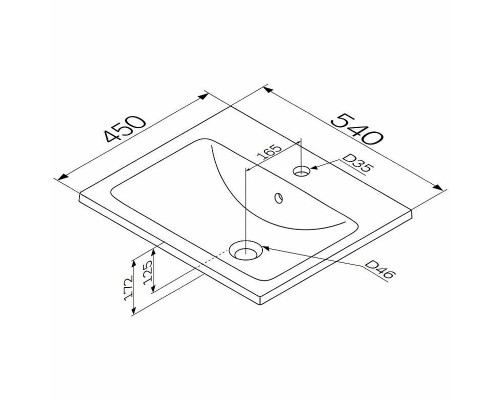 Раковина AM.PM X-Joy 55 M85AWCC0552WG64 Белая
