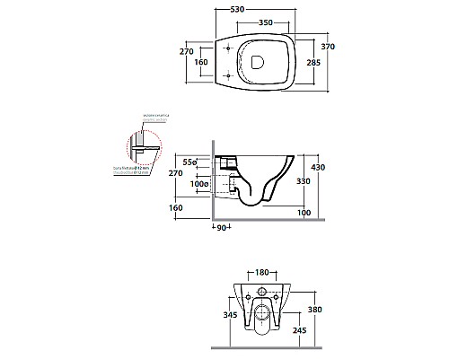 Унитаз Globo Daily DAS03.BI подвесной без сиденья