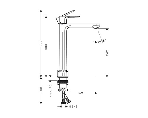 Смеситель для раковины Hansgrohe Rebris S 72582000 Хром