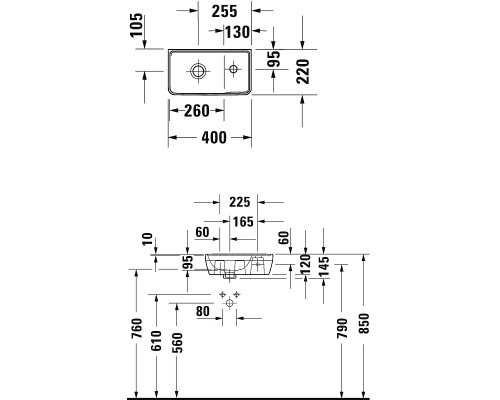 Раковина Duravit D-Neo 40 Белая